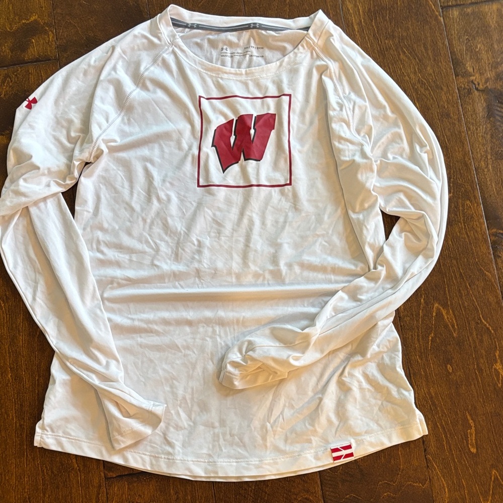 Under Armour White Shirt with Red Graphic